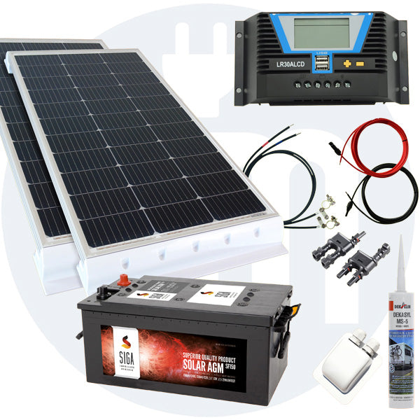 260 Watt Wohnmobil Solaranlage 12 Volt Set in weiß