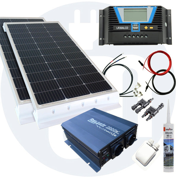 260 Watt Wohnmobil Solaranlage 12 Volt Set in weiß