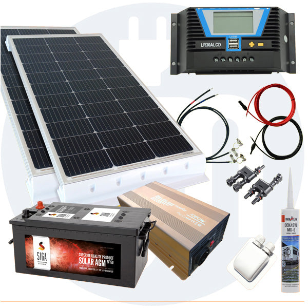 260 Watt Wohnmobil Solaranlage 12 Volt Set in weiß