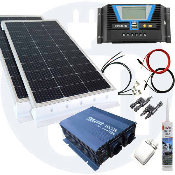 260 Watt Wohnmobil Solaranlage 12 Volt Set in weiß