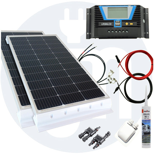 260 Watt Wohnmobil Solaranlage 12 Volt Set in weiß