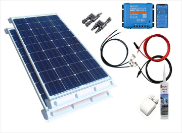 260Watt Wohnmobil Solaranlage weiß mit Victron Smartsolar MPPT Laderegler Set